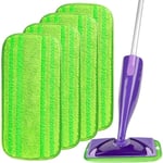 Lingettes Reutilisable pour Swiffer WetJet 4 Packs,Tampon à vadrouille réutilisable,Mop Pads en Microfibres pour Nettoyer et frotter Les sols secs ou