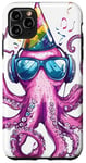 Coque pour iPhone 11 Pro Max Drôle Octopus Dj Casque Coloré Party Fun