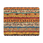 Orange African Ethnic Tribal Art Rectangle Non Slip Rubber Comfortable Computer Mouse Pad Gaming Mousepad Mat for Office Home Woman Man Employee Boss Work