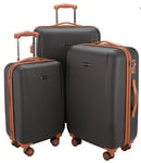 HAUPTSTADTKOFFER - Wannsee - Set de 3 Valise Bagages Rigide, (S, M, L), TSA, Noir