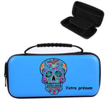 Etui pochette Switch LITE bleu personnalisee prenom mort mexicaine