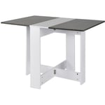 Table de salle à manger, table de cuisine pliante portable 103x76x73,4cm Blanc+Gris foncé - Aqrau