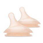 Suavinex, Lot de 2 Tetines pour Biberon Anti Colique Zero Zero. Débit Moyen (M), Laisse Passer Liquides à Densité Moyenne, Tétine pour Biberon Zero Zero, en Silicone, 3 Mois, 2 U