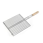 Barbecook Grille barbecue double rectangulaire, Acier Chromé/Bouleau FSC, 36 x 34 cm