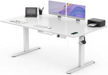 Devoko Bureau Assis Debout Électrique 180×80cm, Bureau Électrique avec Chargeur Type-C, Organiseur de Câbles et 3 Positions Mémorisables, Bureau Réglable en Hauteur (180×80cm,Blanc)