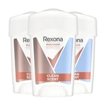 REXONA - Déodorant Femme Confidence - Stick Anti-transpirant - 3x plus efficace contre la transpiration - Protection 96h - (lot de 3x45ml)