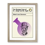 Book Cover The Strange Case Of Dr Jekyll And Mr Hyde Modern Framed Wall Art Print, Ready to Hang Picture for Living Room Bedroom Home Office Décor, Oak A3 (34 x 46 cm)