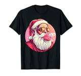 Cool Santa Claus Bubble Gum Funny Xmas Retro Groovy T-Shirt