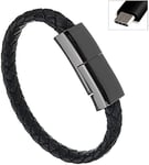 Type C Bracelet Charger - USB Charging Cable - Leather Braided Fast Charging Emergency Smart Fashion Bracelets Cord for HUAWEI/Samsung/phone(for Use with Type C/Android/phone Chargers)Type-C-20CM