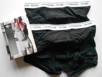 CALVIN KLEIN CK1     2PACK  COTTON STRETCH TRUNK       BLACK MEDIUM