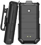 Black Rotating/Ratchet Belt Clip Holster Holder Case for CAT S22 Flip Phone