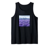 Lavender Fields In Bloom Vintage Landscape Graphic Tank Top