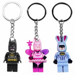 2024 Batman Fairy Nyckelring Söt 3D Figur Hängande Prydnad Seriefigur Djur Nyckelring Charm Ryggsäck Tillbehör Nyårsgåva för Barn Vuxna Rose red