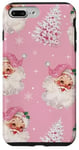 iPhone 7 Plus/8 Plus Pink Christmas Santa Claus & Xmas Tree Pink Holiday Case