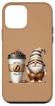 Coque pour iPhone 12 mini Coffee Gnome And Extra Large Coffee Cup To Go For Barista