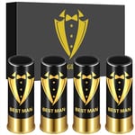 Groomsmen Gifts Set, Tuxedo Plastic Shot Glasses, Set of 4 with Gift Box, Wedding Bachelor Party Gift, Best Man Gift, 12GA Shot Glasses for Bullet Shot Cups for Whiskey Tequila Vodka Liquor, Black