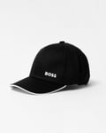 BOSS Green Bold Mens Logo-Print Cap In Cotton Twill - Black - One Size