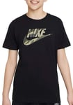 NIKE FD3957-010 K NSW TEE CLUB SEASONAL CAMO T-shirt Unisex BLACK Size L