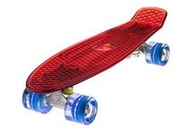 Ridge Blaze Mini Cruiser Skateboard Skate Transparent avec Roues Lumineuses LED: Planche a Roulettes complet