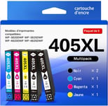 405 XL Cartouches d'encre,BK/CMY-1000 Pages,Compatible pour Epson Cartouche 405XL 405 XL Remplacement pour Workforce Pro WF-7310 WF-7830 WF-7840 WF-3820 WF-4820 WF-4830 Imprimante(Q692)