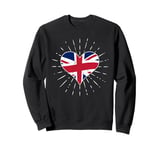 UK British Flag Vintage Heart Great Britain Fan Retro Sweatshirt