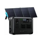 Bluetti - Kit de 403Wh/600W Groupe Electrogène Portable AC60 avec 1 Panneau solaire 120W PV120, LiFePO4 Batterie de Secours avec 2 Sorties 600W ca,