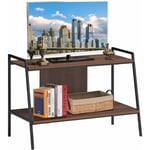 Meuble tv, Table Console 89 x 43 x 60 cm, Console Meubles, Meuble Multimédia en Bois à 2 Niveaux, pour Téléviseurs Jusqu'à 81,2 cm, Capacité de Poids