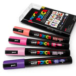 Uni Posca Pc-5m Art Marker Paint Pens - Blossom Tones Set Of 4 Plastic Wallet