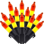 200 st godis majs julgransljus, 2-pack med 100 st 33 fot svart kabel UL-listad Halloween & Thanksgiving ljusslinga (godis majs)