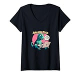 Womens Jurassic Tech - Funny meme quote office t-rex italy - S10 V-Neck T-Shirt