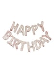 Ginger Ray Clear Foil & Confetti Happy Birthday Balloon Banner Bunting Mix it Up, Party,Pink,5 x 220 x 200 millimetres