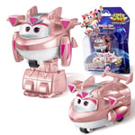 Super Wings YW780033- Jouets Transformer Golden Girl Figures d'action 2 en 1, Jouet Robot Avion 5cm, Jouet Transformateur pour Garçons et Filles à partir de 3 Ans, Rose