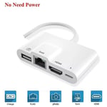 Lightning-HDMI-sovitin Mikrofoni Audiokaapeli Aux Jack Dual USB Hub 4K AV TV OTG Lataus iPhone 13/11Pro/12/XS//X/8/iPad~22596