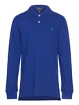 Ralph Lauren Kids Cotton Mesh Long-Sleeve Polo Shirt Blå