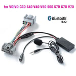 Bil Bluetooth 5.0 Trådlös Telefonsamtal Handsfree Aux In Adapter för Volvo C30 S40 V40 V50 S60 S70 C70 V70 Xc70 S80 Xc90 med Mikrofon