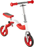 Balance Bike 2 in 1 Scooter Kids 2-5 Years Foldable Red