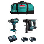 Kit MAKITA MK201 - Perceuse-Visseuse DDF482 - Perforateur DHR171 - 2 x 5,0 Ah - DC18RC - LXT600