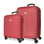 ROLL ROAD Cambodge Trousse de Voyage, Rouge, 40 x 55 x 20 cm / 46 cm x 65 cm x 23 cm, Lot de 2 valises