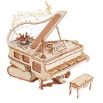 ROWOOD Puzzle 3D Piano Magique Boîte à Musique en Bois Entraînement par Engrenage, Cadeau Maquette en Bois a Construire pour Adultes Enfants