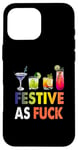 Coque pour iPhone 16 Pro Max Festive As F ck Cocktail de Noël amusant