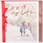 : Love of My Life Couple in Snowy Street Christmas Card, Multi-Colour, 235 X 235