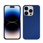 Coque cuir Apple iPhone 15 Pro - Coque arrière - Bleu - Cuir lisse - Neuf