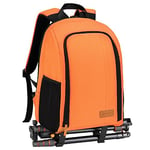 TARION Sacs à dos pour appareil photo pour photographes - Sacs pour appareil photo reflex numérique Sac à dos de photographie de grande capacité avec pochette pour ordinateur portable TB-02 (Orange)