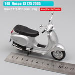 1:18 mittakaavassa Piaggio Vespa Scooter 98 PK 125 GTR P150X 300 MP5 Primavera GTS moottoripyörä moto pyörä painevalettu ajoneuvot lelut malli lapsille