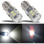 ZVD - Ampoule led 1157 P21/5W Bay15d - Feu de Stop - 12V/24V - Lumière Blanche 6000K - Lot de 2 - Économie d'Énergie