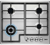 Zanussi ZGH66424XX 60cm 4 Burner Gas Hob Stainless Steel + 1 Year Warranty (New)