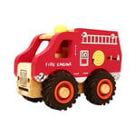 Magni - Wooden fire truck with rubber wheels (2632)