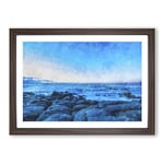 Big Box Art Sea View at Dawn Painting Framed Wall Art Picture Print Ready to Hang, Walnut A2 (62 x 45 cm)