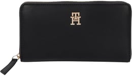 TOMMY HILFIGER TH LOGOTAPE LRG ZA AW0AW17266, Portefeuille zippé Femme, Black (Black), OS