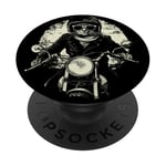 Biker Cat Motorcyclist Motorcycle Chopper Biker Motorbike PopSockets PopGrip Adhésif